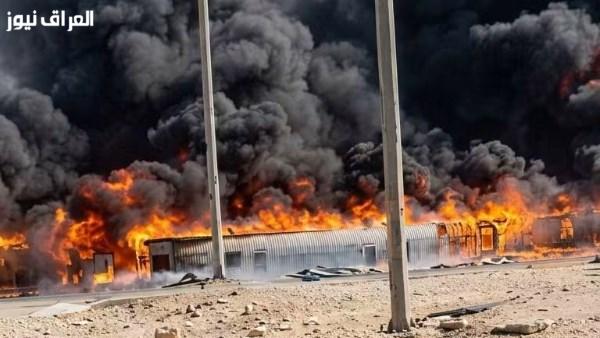 مكافحة حريق كبير في مواسير صرف صحي على مساحة 50 مترًا بالمنطقة الصناعية في أكتوبر