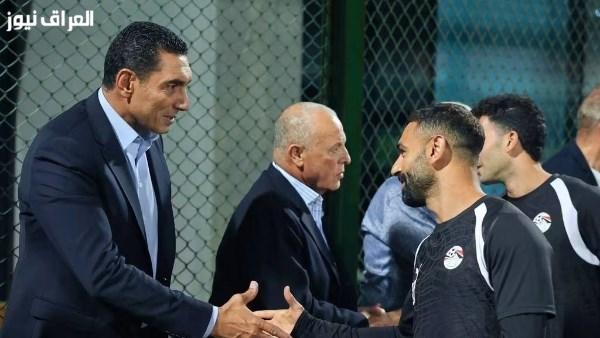 وزير الرياضة يؤازر المنتخب الوطني قبل مباراة أنجولا ويبلغ اللاعبين تحيات الرئيس السيسي